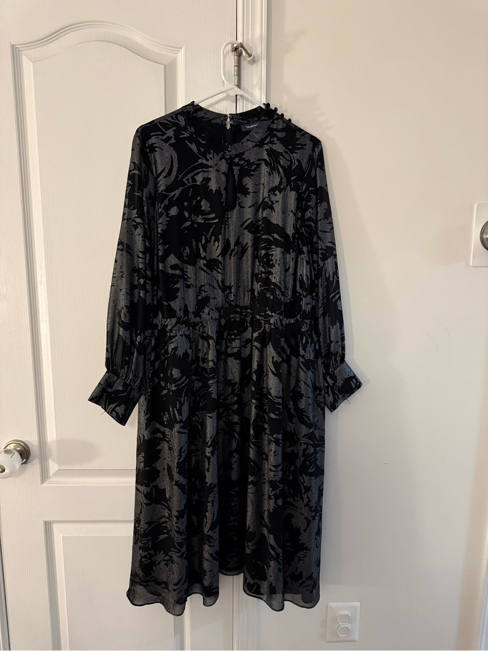 Modcloth Black & Silver Midi Dress